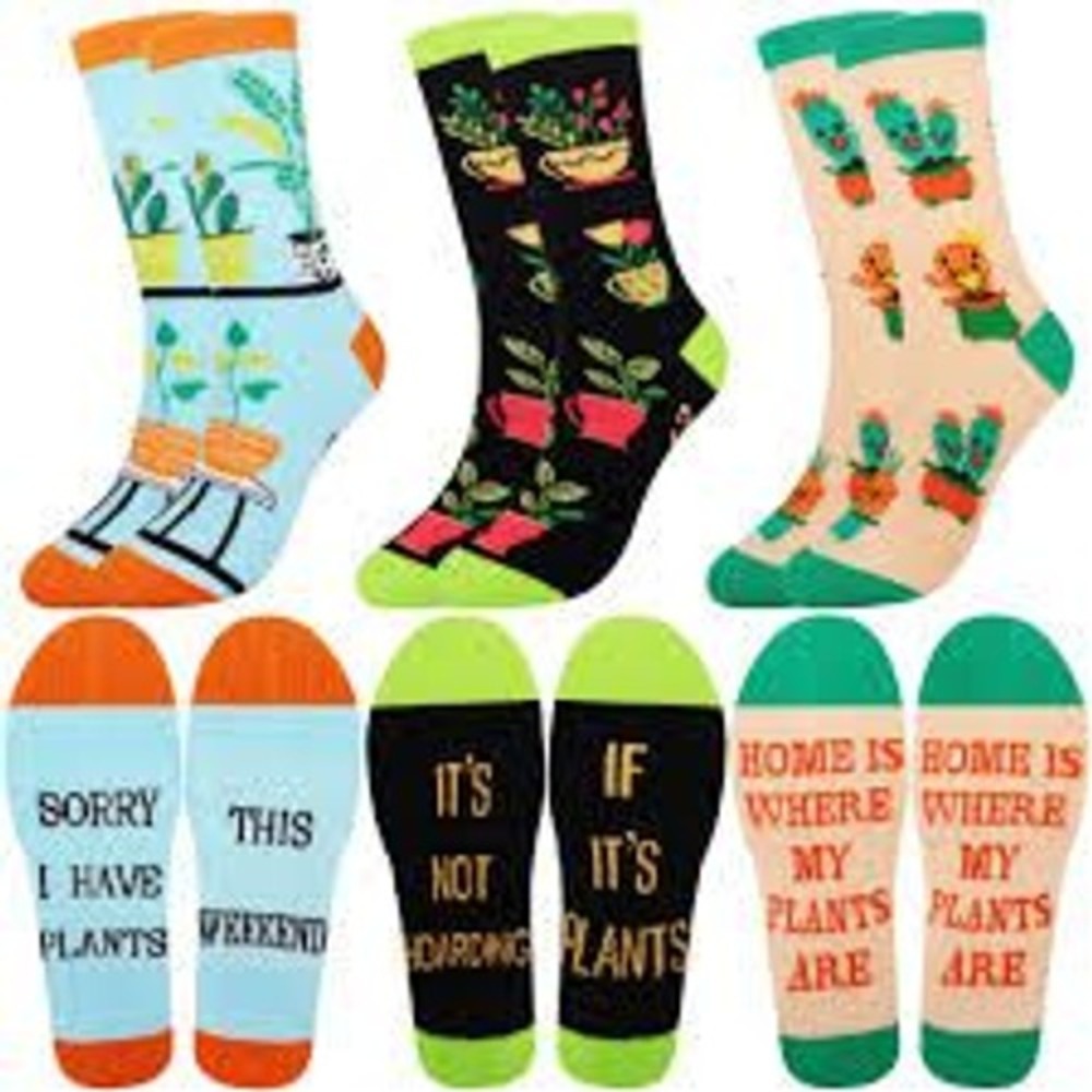 Cute‎ Cactus Plant Socks Women's Crew Socks Novelty Funny Garden Theme